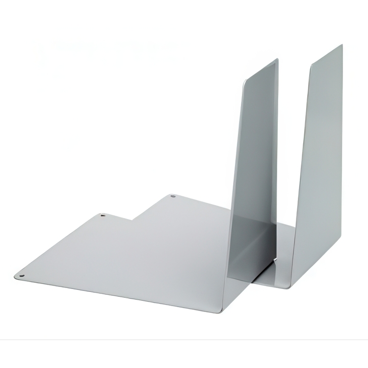 Metal bookends, Set of 2, WEDGE, 12 x 14 x H14,5 cm, Gray