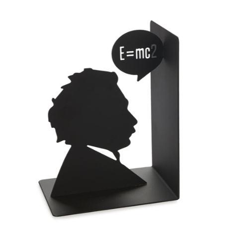 Bookend in metal, EINSTEIN, 10 x 13 x H 17, Black