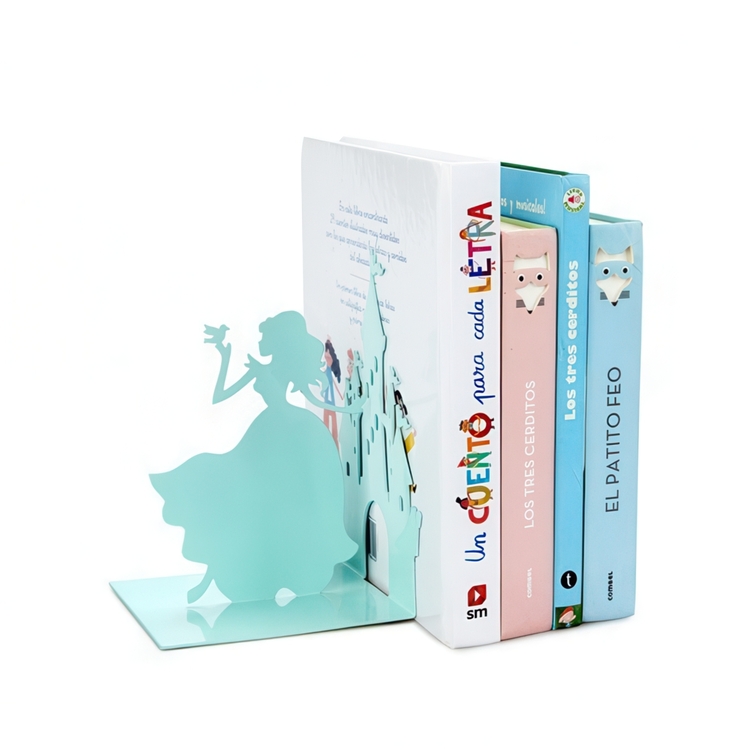 Bookend in metal, FAIRY TALE, 12 x 12,5 x H 17 cm, Light Green
