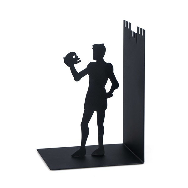 Bookend in metal, HAMLET, 12 x 10 x H 17 cm, Black