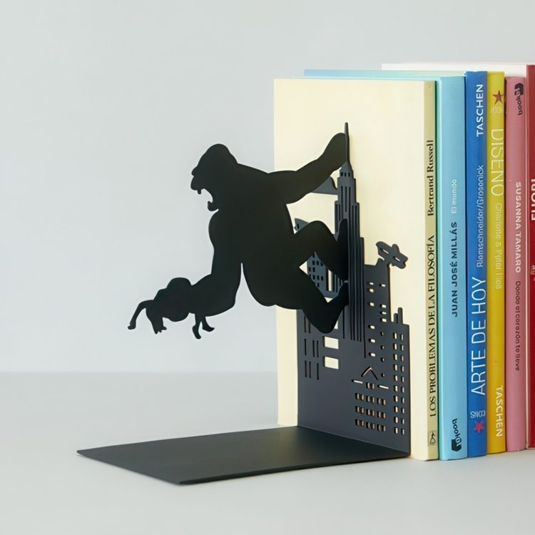 Bookend in metal, KING KONG, 10 x 14 x H 17, Black