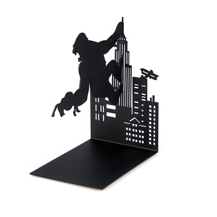 Bookend in metal, KING KONG, 10 x 14 x H 17, Black