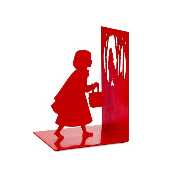 Bookend in metal, LITTLE RED, 12 x 10 x H 17 cm, Red