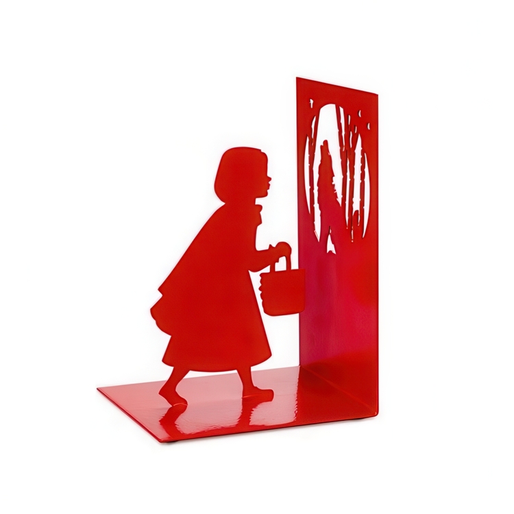 Bookend in metal, LITTLE RED, 12 x 10 x H 17 cm, Red