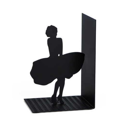 Bookend in metal, MERILYN, 12 x 10 x H 17, Black
