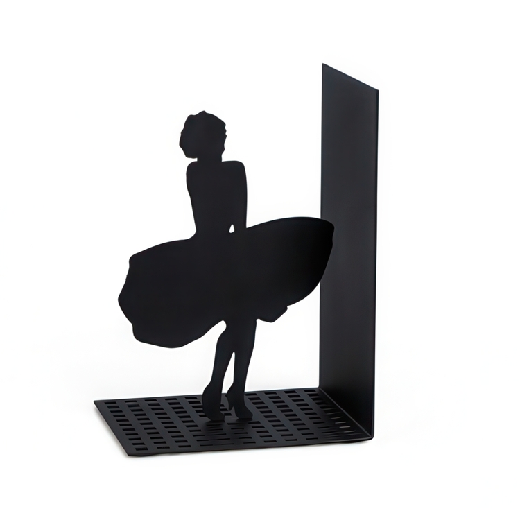 Bookend in metal, MERILYN, 12 x 10 x H 17, Black