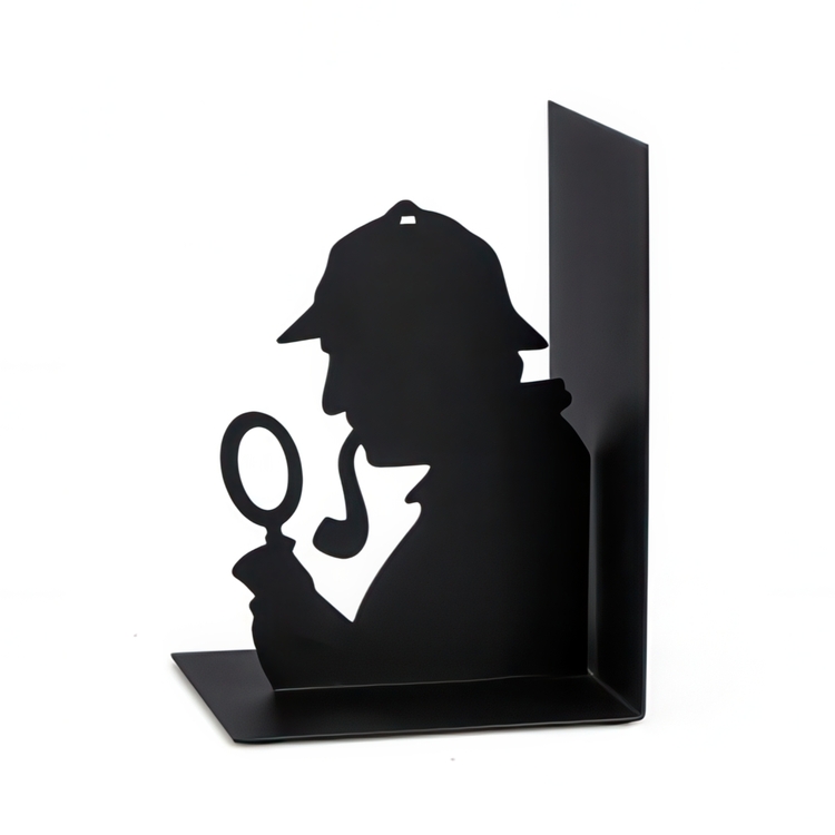 Bookend in metal, SHERLOCK, 12 x 10 x H 17 cm, Black