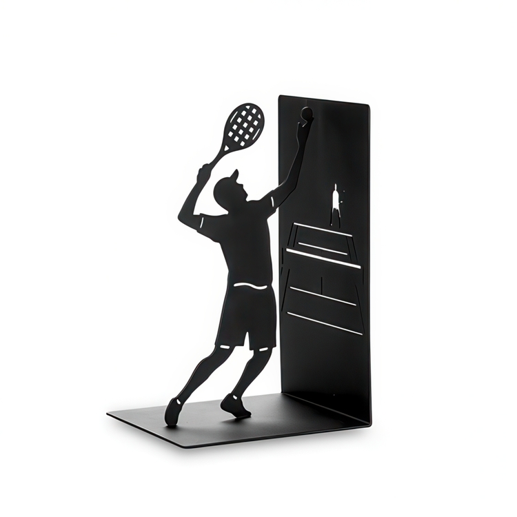 Bookend in metal, TENNIS MATCH POINT, 11 x 10 x H 17 cm, Black