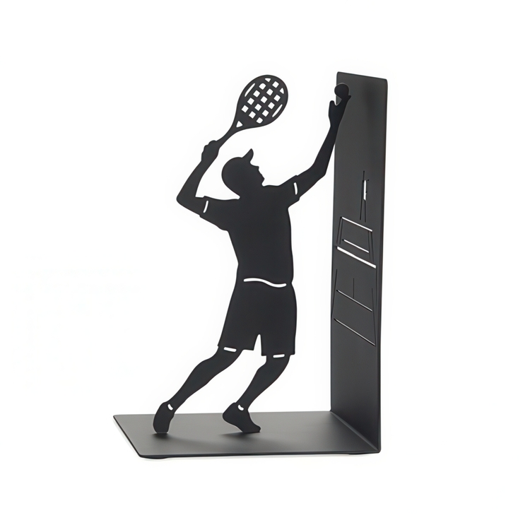 Bookend in metal, TENNIS MATCH POINT, 11 x 10 x H 17 cm, Black