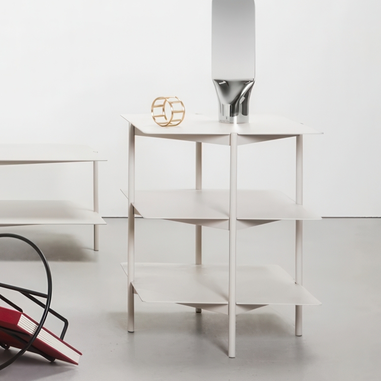 Side Table / Shelf, Metall, UMBRA TIER SIDE TABLE, 42 x 42 x H 54 cm, Grey