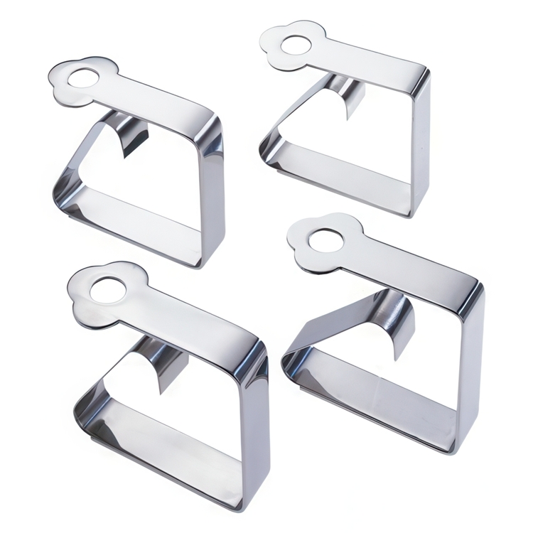 Tablecloth clips, 4 pcs, TICHTUCHKLEMMEN, Stainless steel