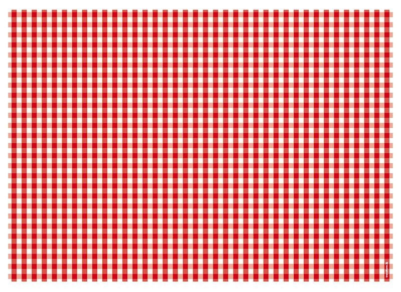 Paper Placemats, 50 sheets, VICHY ROT, 42 x 30 cm, Red / White