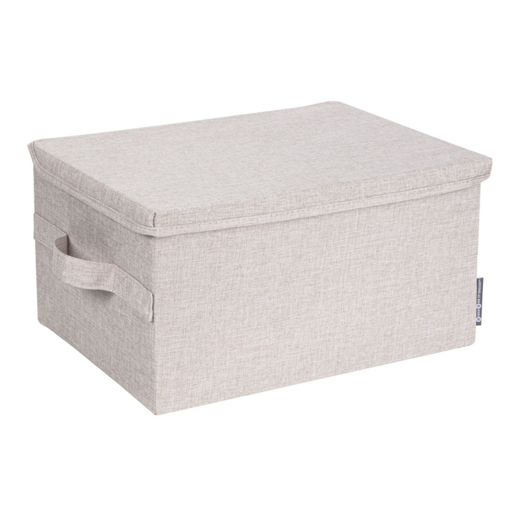 Box with lid, BIGSO MEDIUM SOFT STORAGE, 40 x 30 x H 22 cm, Beige