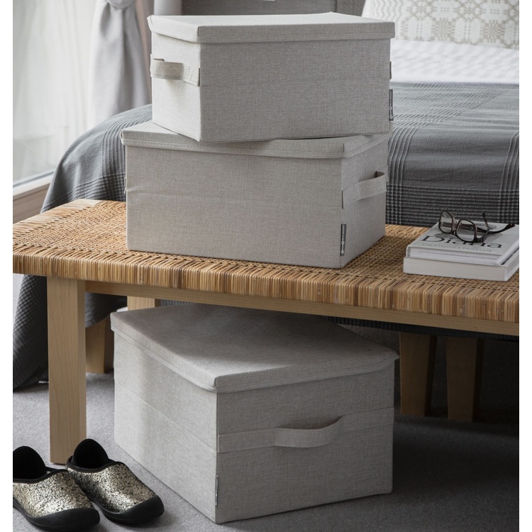 Box with lid, BIGSO MEDIUM SOFT STORAGE, 40 x 30 x H 22 cm, Beige