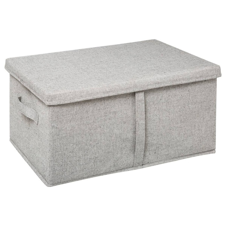 Box with lid, ORGA STORAGE BOX XL, 50 x 31 x H 25 cm, Beige-Grey