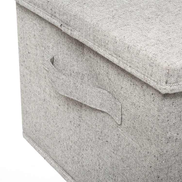 Box with lid, ORGA STORAGE BOX XL, 50 x 31 x H 25 cm, Beige-Grey