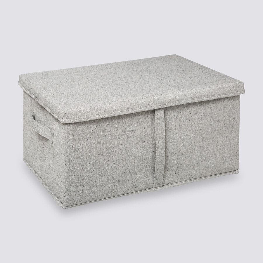 Box with lid, ORGA STORAGE BOX XL, 50 x 31 x H 25 cm, Beige-Grey