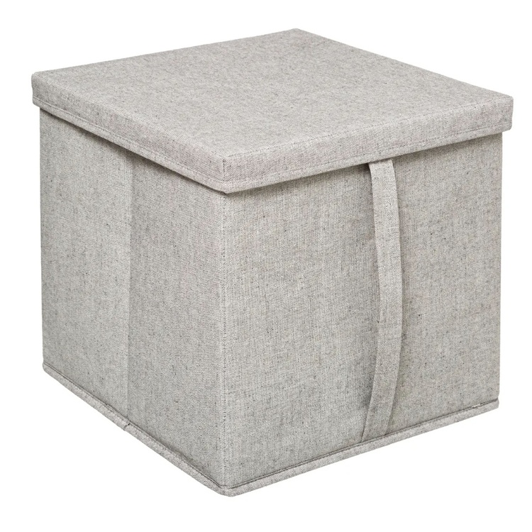 Box with lid, ORGA STORAGE BOX CUBE, 31 x 31 x H 31 cm, Beige-Grey