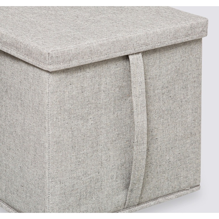Box with lid, ORGA STORAGE BOX CUBE, 31 x 31 x H 31 cm, Beige-Grey