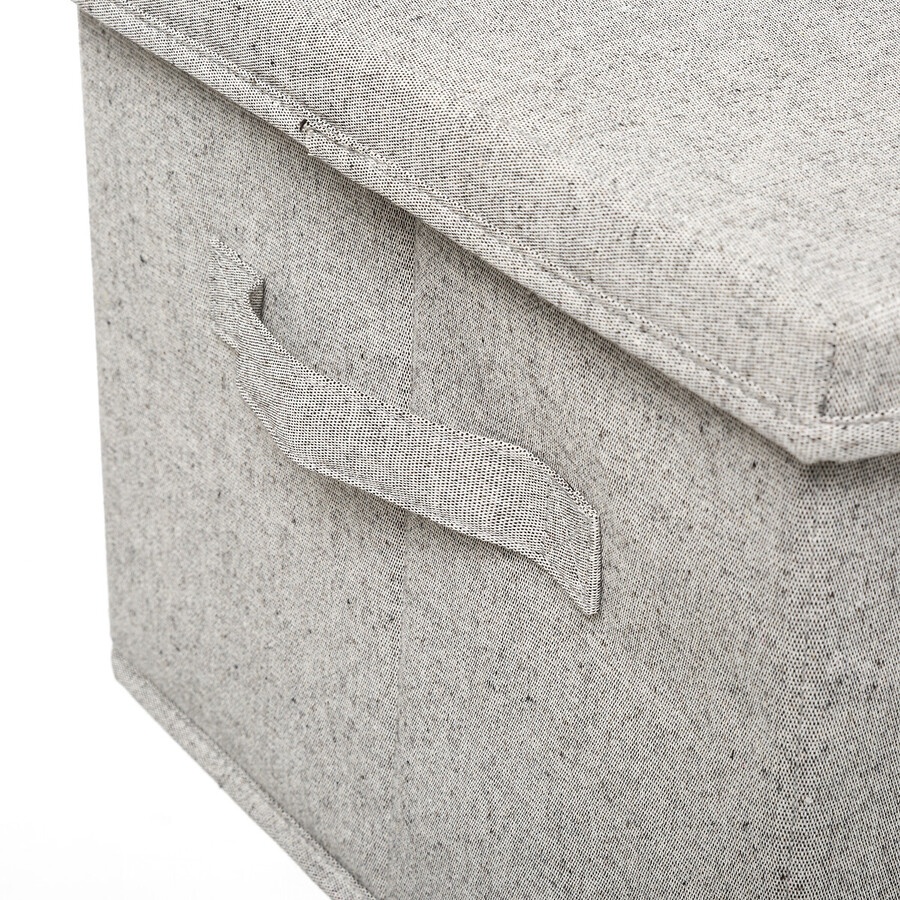 Box with lid, ORGA STORAGE BOX MEDIUM, 31 x 31 x H 15 cm, Beige-Grey