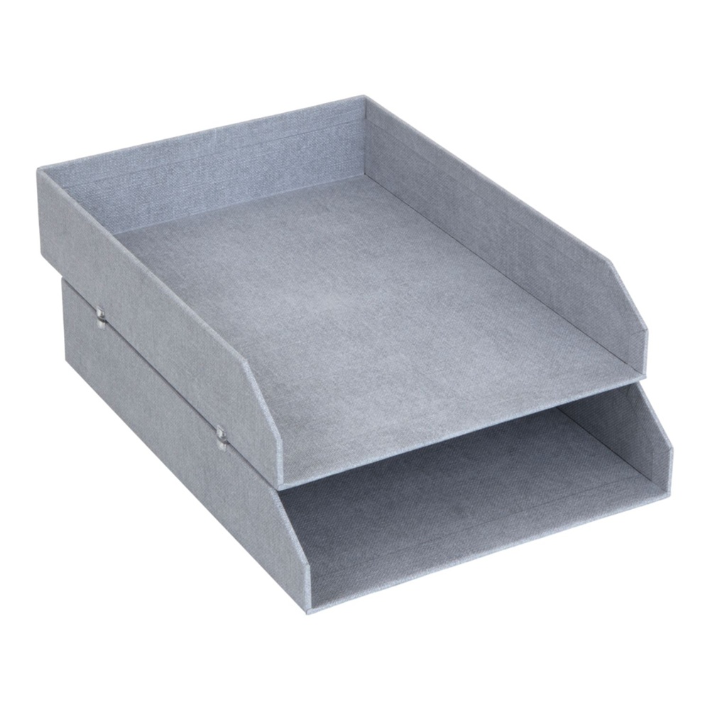 Letterbox in canvas 2 compartments, Håkan canvas, Bigso, light grey