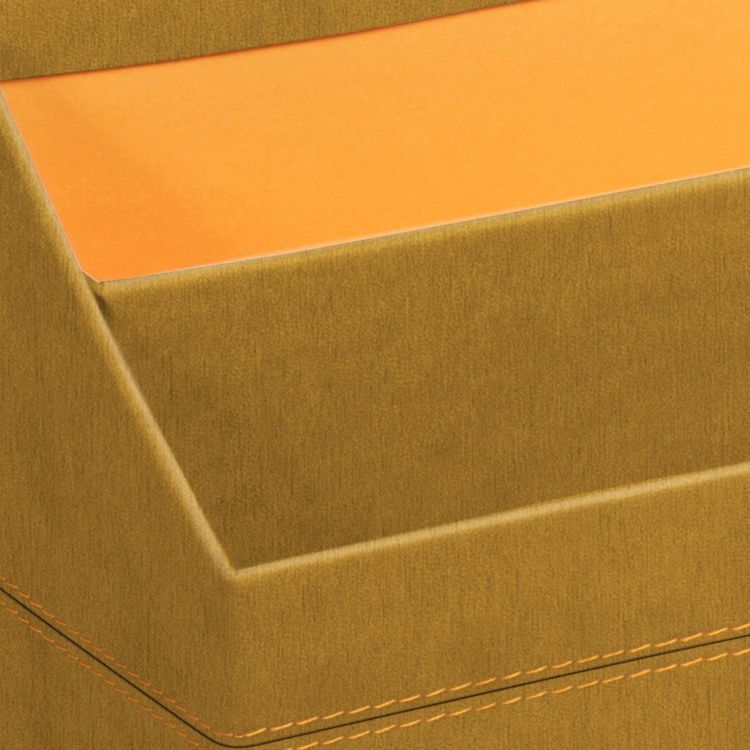 Letter stand in leatherette, RHODIA RHODIARAMA, 26 x 10,5 x H14 cm, Gold / Orange