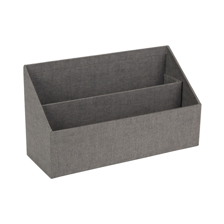 Letter Holder, Canvas Laminate, GEORGE, 25,5 x 10 x H14,5 cm, Grey