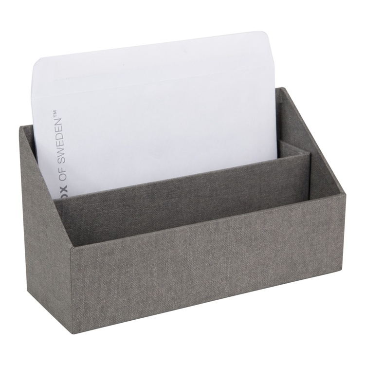 Letter Holder, Canvas Laminate, GEORGE, 25,5 x 10 x H14,5 cm, Grey