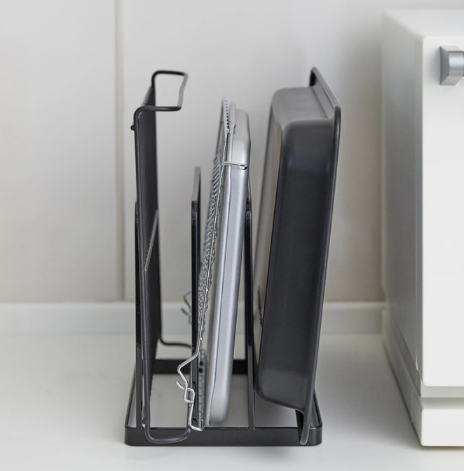 Rack for Trays, TOWER TRAY STAND, 19,5 x 16 x H 19,5 cm, Black