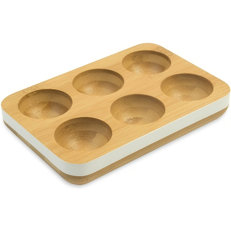 Tray for 6 Eggs, Bamboo, PEBBLY ECO EGG TRAY, 17,5 x 12 cm, Nature