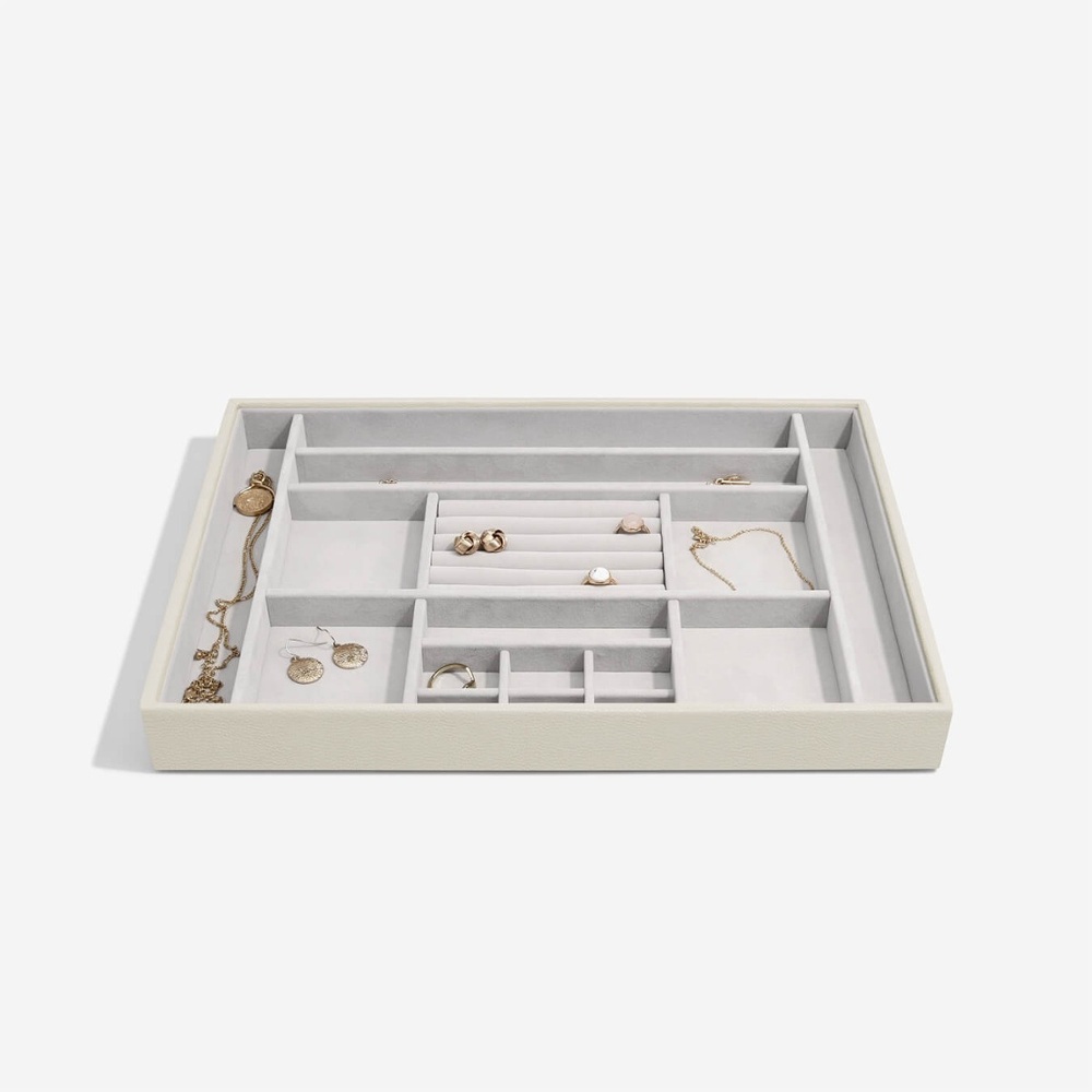 Jewellery Tray, 16 Sections, SUPERSIZE STACKERS, 36 x 25 x H 4 cm, Oatmeal