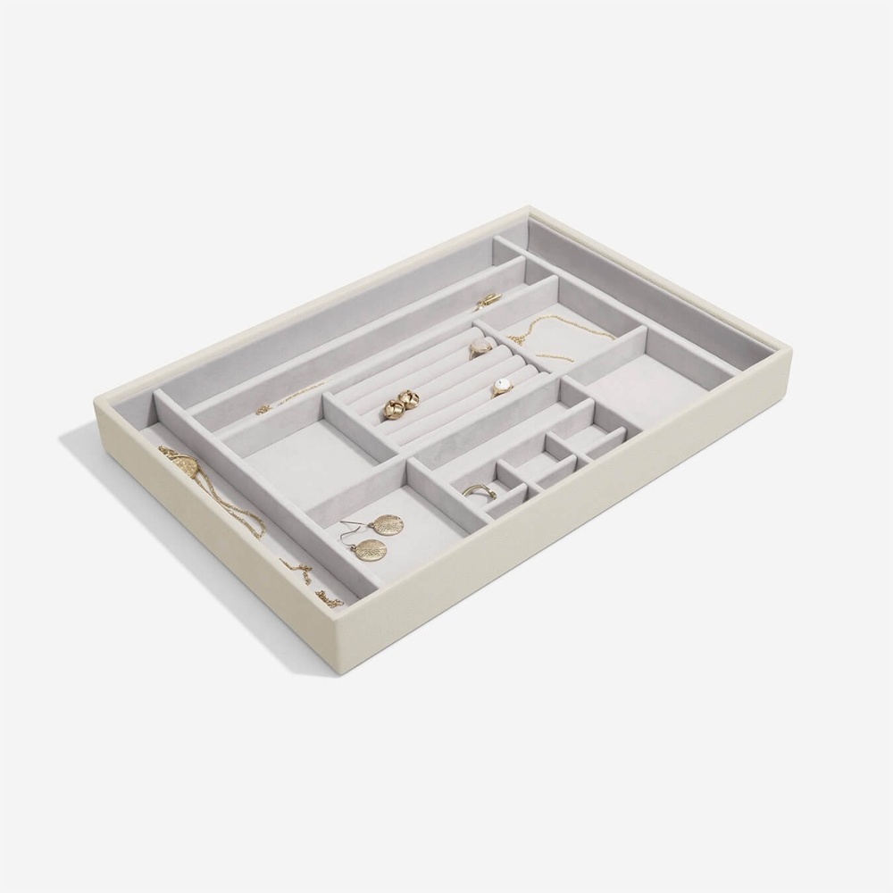 Jewellery Tray, 16 Sections, SUPERSIZE STACKERS, 36 x 25 x H 4 cm, Oatmeal