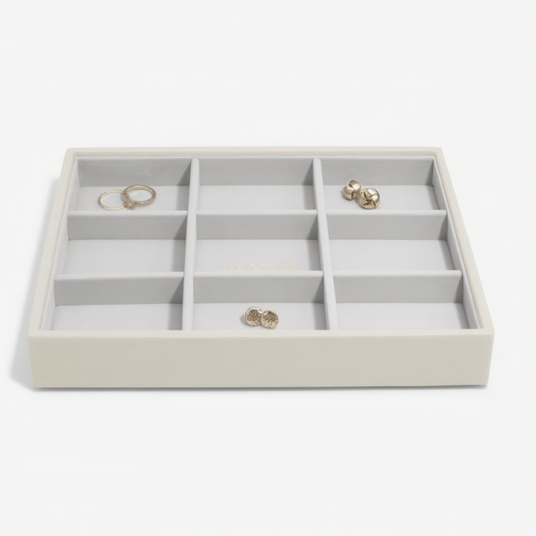 Tray for Jewellery, 9 Compartments, CLASSIC STACKERS, 25 x 18 x H 3,7 cm