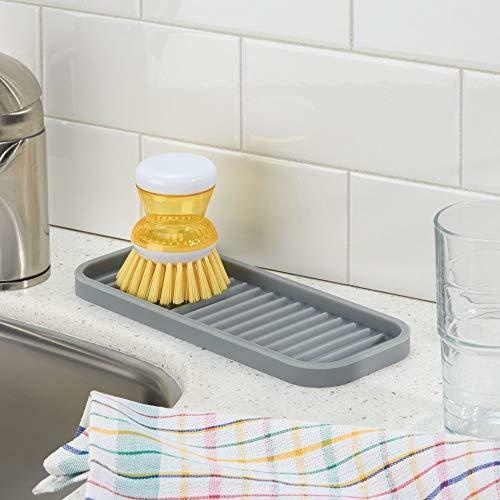 Tray in silicone, Small, LINEO SINK TRAY, 23 x 9 cm, Grey