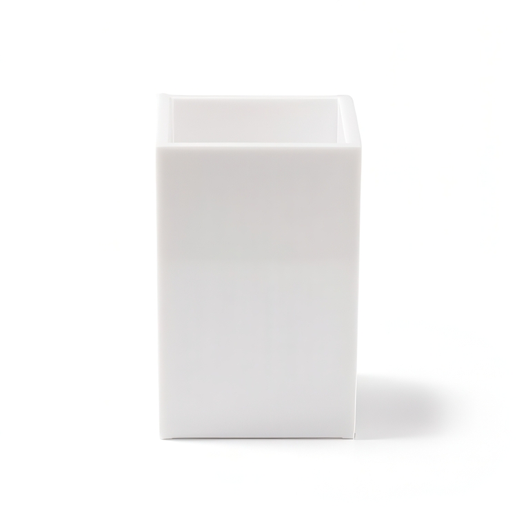 Pen cup PALASET, 6,5 x 6,5 x H 10 cm, White