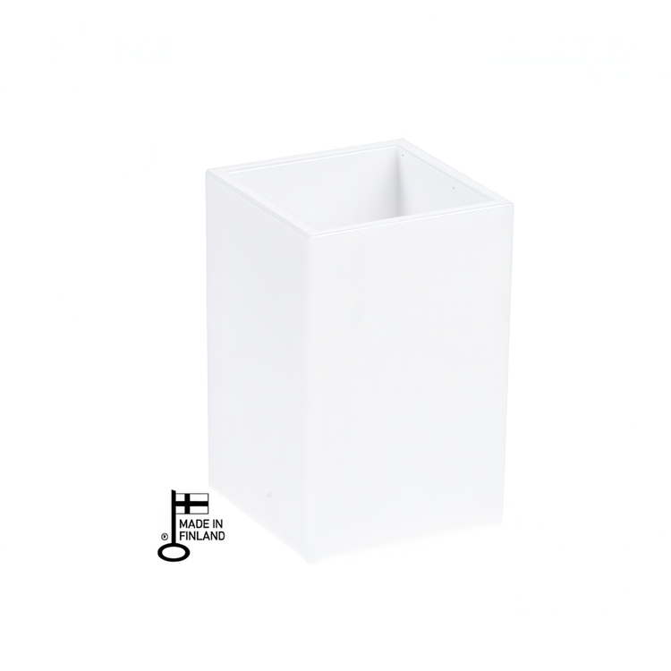 Pen cup PALASET, 6,5 x 6,5 x H 10 cm, White