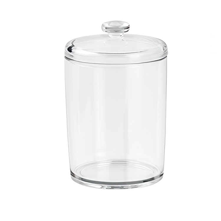 Canister, COTTON, Ø 8,5 x H13 cm, Clear acrylic
