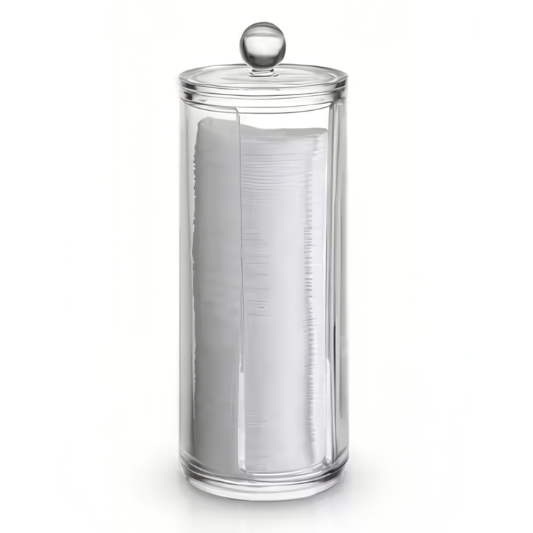 Cotton pads Jar, MAKE UP, Ø 7,5 x H 20 cm, Clear acrylic