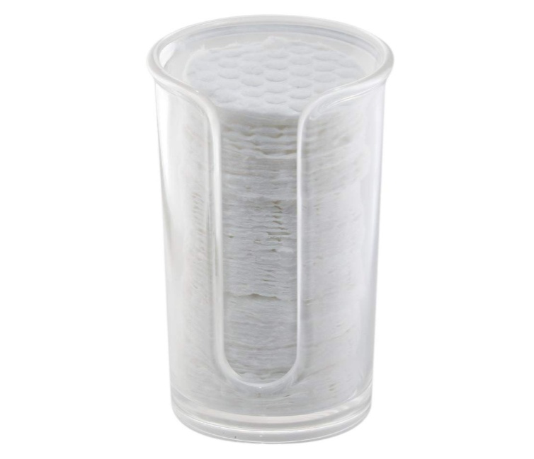 Cotton pads Dispenser, RPET CLARITY, Ø7,5 x H12 cm, Transparent