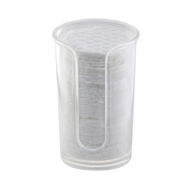 Cotton pads Dispenser, RPET CLARITY, Ø7,5 x H12 cm, Transparent
