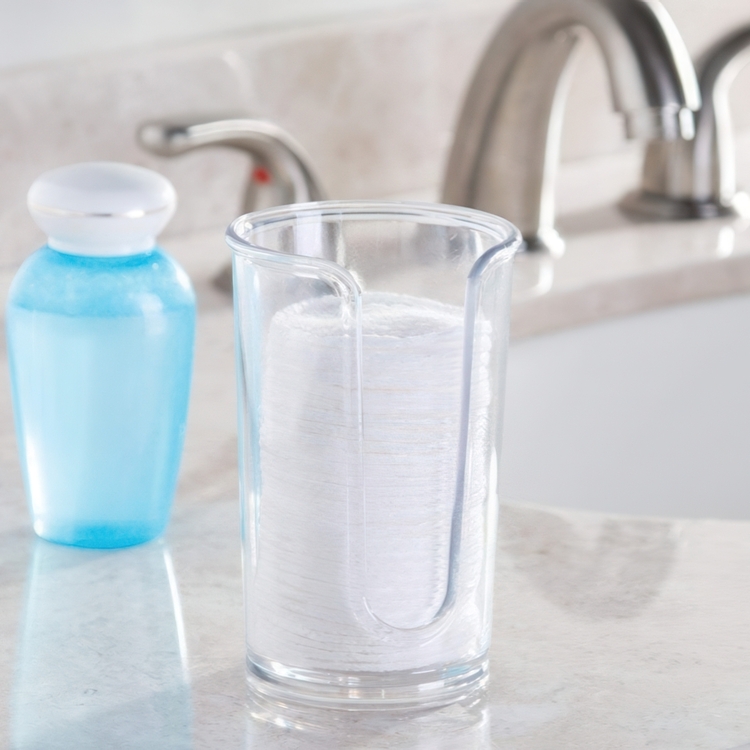 Cotton pads Dispenser, RPET CLARITY, Ø7,5 x H12 cm, Transparent