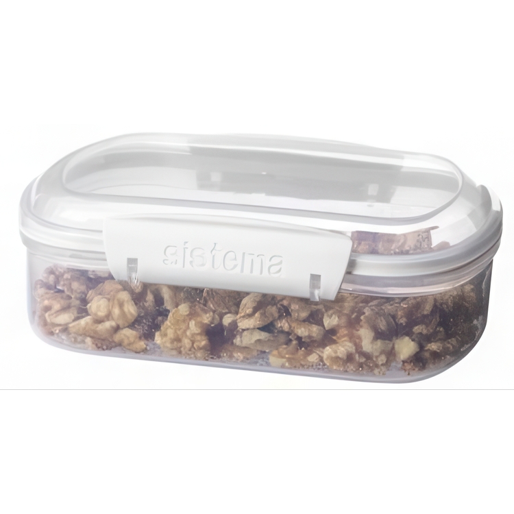 Jar, for nuts, grain, 685 ml, SISTEMA BAKE IT, Klar / Vit