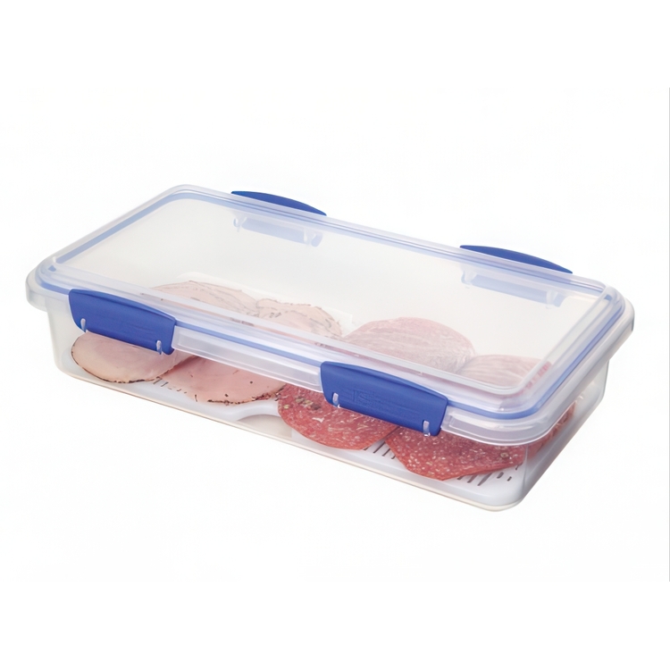 Fridge storage, Long Rectangle, DELI STORER, 1,75 L, Klear / Blue