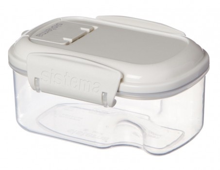 Jar, for grains, nuts, etc. Small, 285 ml, SISTEMA BAKE IT STACK & POUR, Clear / White