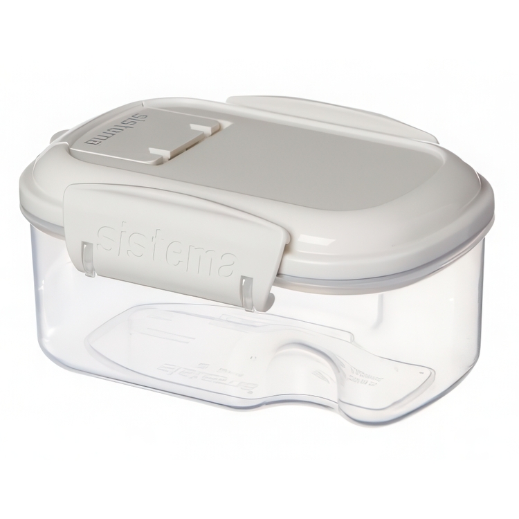 Jar, for grains, nuts, etc. Small, 285 ml, SISTEMA BAKE IT STACK & POUR, Clear / White