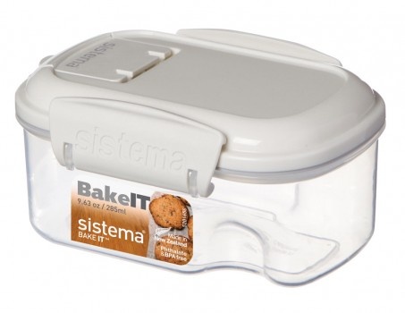 Jar, for grains, nuts, etc. Small, 285 ml, SISTEMA BAKE IT STACK & POUR, Clear / White