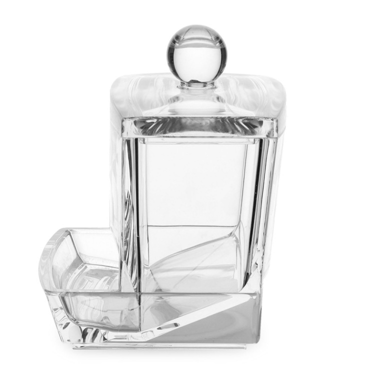 Dispenser for Cotton Buds, Q-TIP DISTRIBUTOR, 9,3 x 8,3 x H 10 cm, Clear