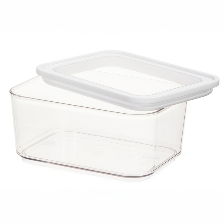 Container for Dry Food, 0,8 L, PANSINO ECOZEN SMALL CANISTER, 16 x 12 x H 8 cm , Transparent / white