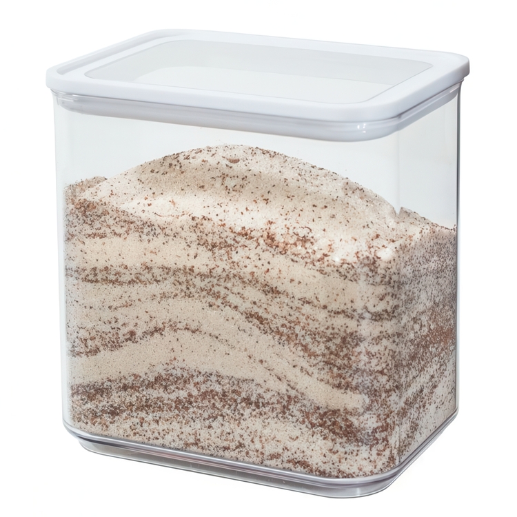 Container for Dry Food, 2 L, ID ECOZEN MEDIUM CANISTER, 16 x 12 x H 15 cm , Clear / white