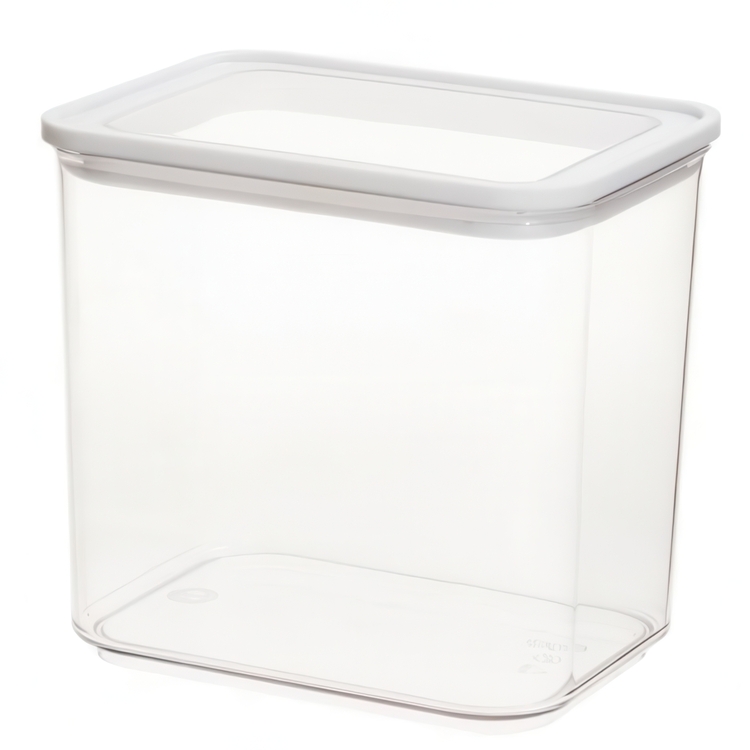 Container for Dry Food, 2 L, ID ECOZEN MEDIUM CANISTER, 16 x 12 x H 15 cm , Clear / white
